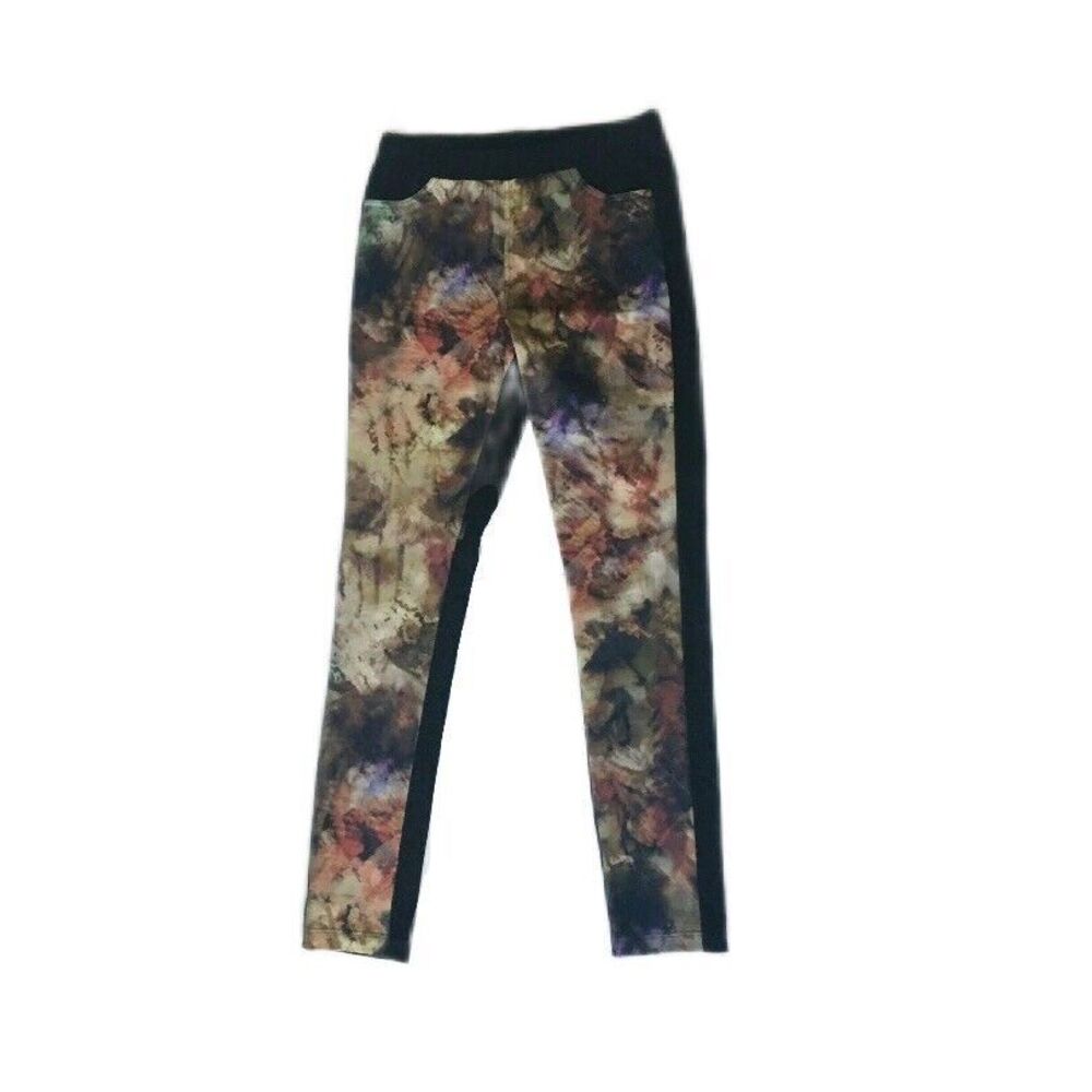 Simon Chang Graphic Print Black Pull On Jeggings Arriere Back Womens Sz S
